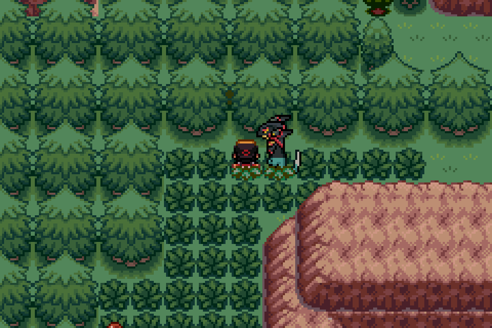 Player standing at the Route 32 Hidden Grotto entrance in Pokémon SoulGold